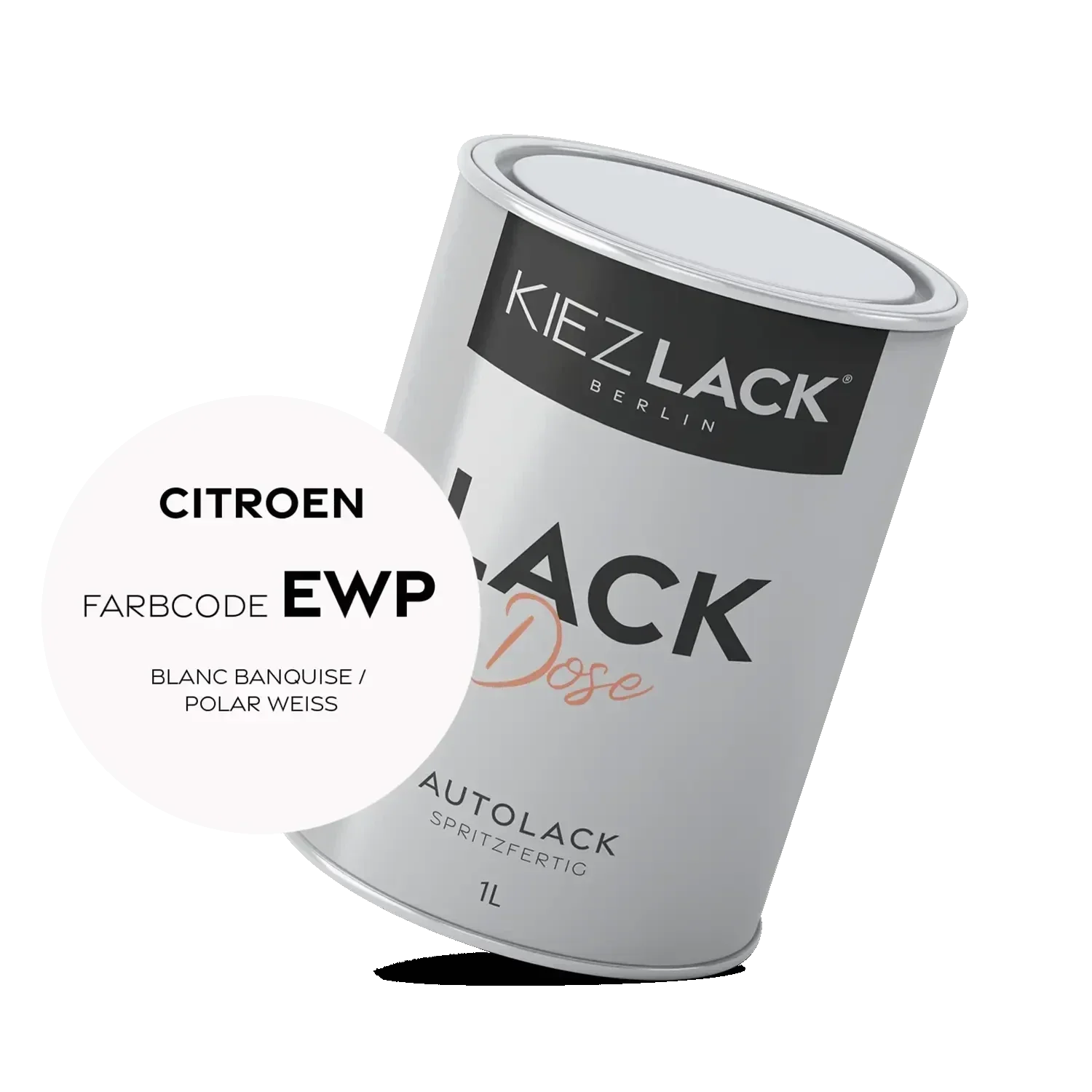 Kiezlack 1K Autolack Lackdose Basislack spritzfertig CITROEN EWP BLANC BANQUISE