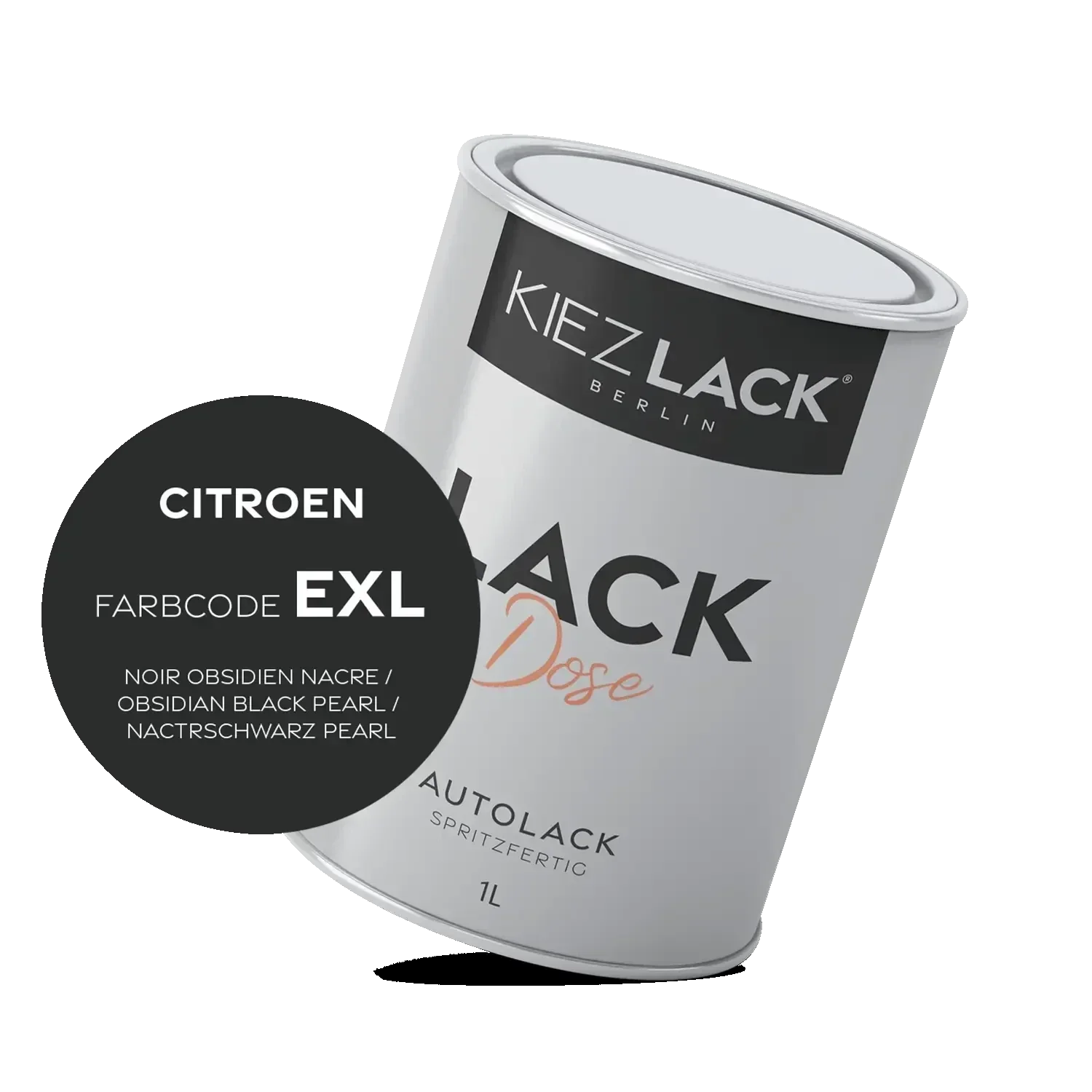 Kiezlack 1K Autolack Lackdose Basislack spritzfertig Peugeot EXL NOIR OBSIDIEN NACRE