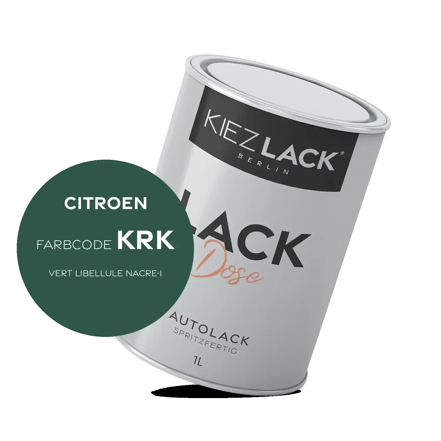 Kiezlack 1K Autolack Lackdose Basislack spritzfertig CITROEN KRK VERT LIBELLULE NACRE-1