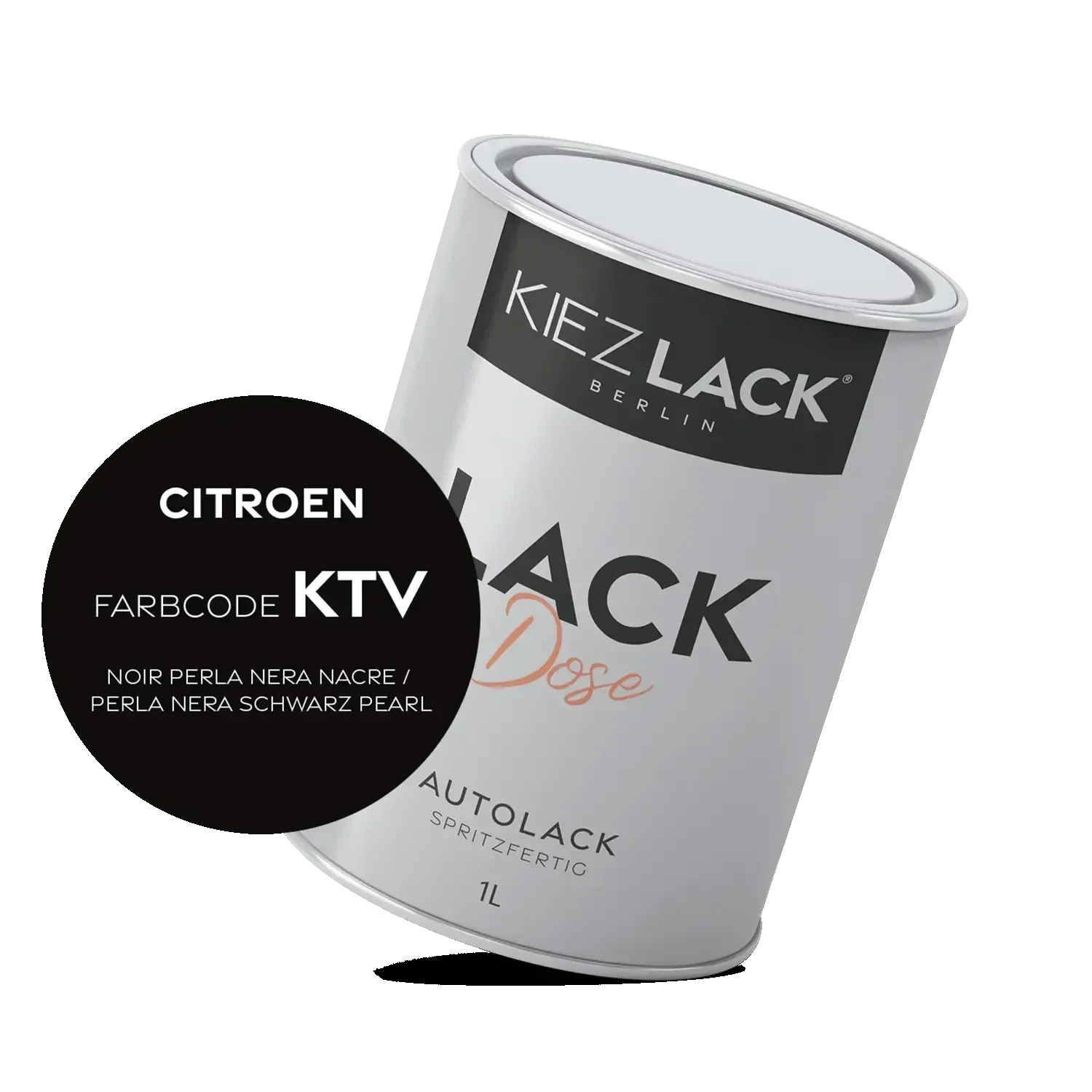 Kiezlack 1K Autolack Lackdose Basislack spritzfertig CITROEN KTV NOIR PERLA NERA NACRE