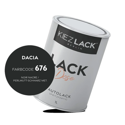 Kiezlack 1K Autolack Lackdose Basislack spritzfertig DACIA 676 NOIR NACRE