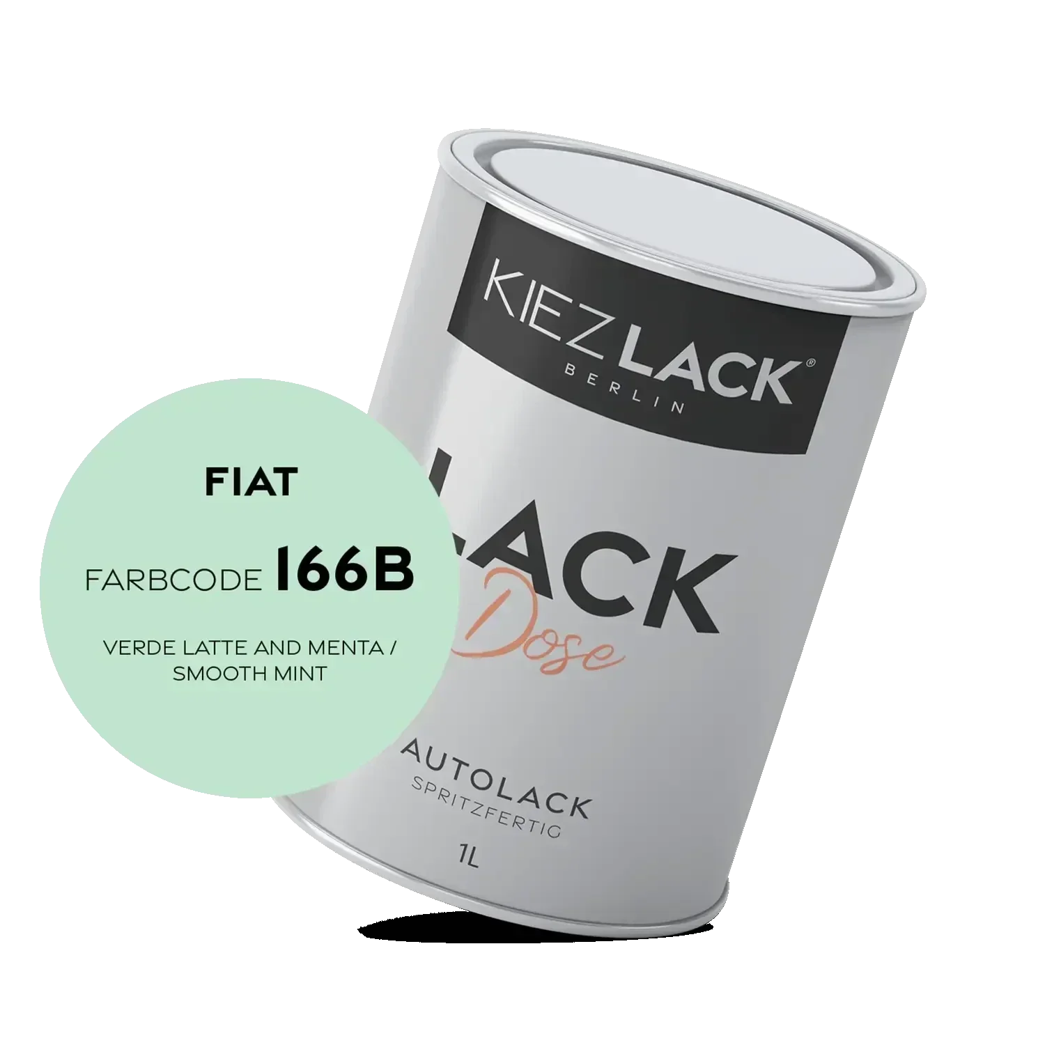 Kiezlack 1K Autolack Lackdose Basislack spritzfertig FIAT 166B VERDE LATTE AND MENTA