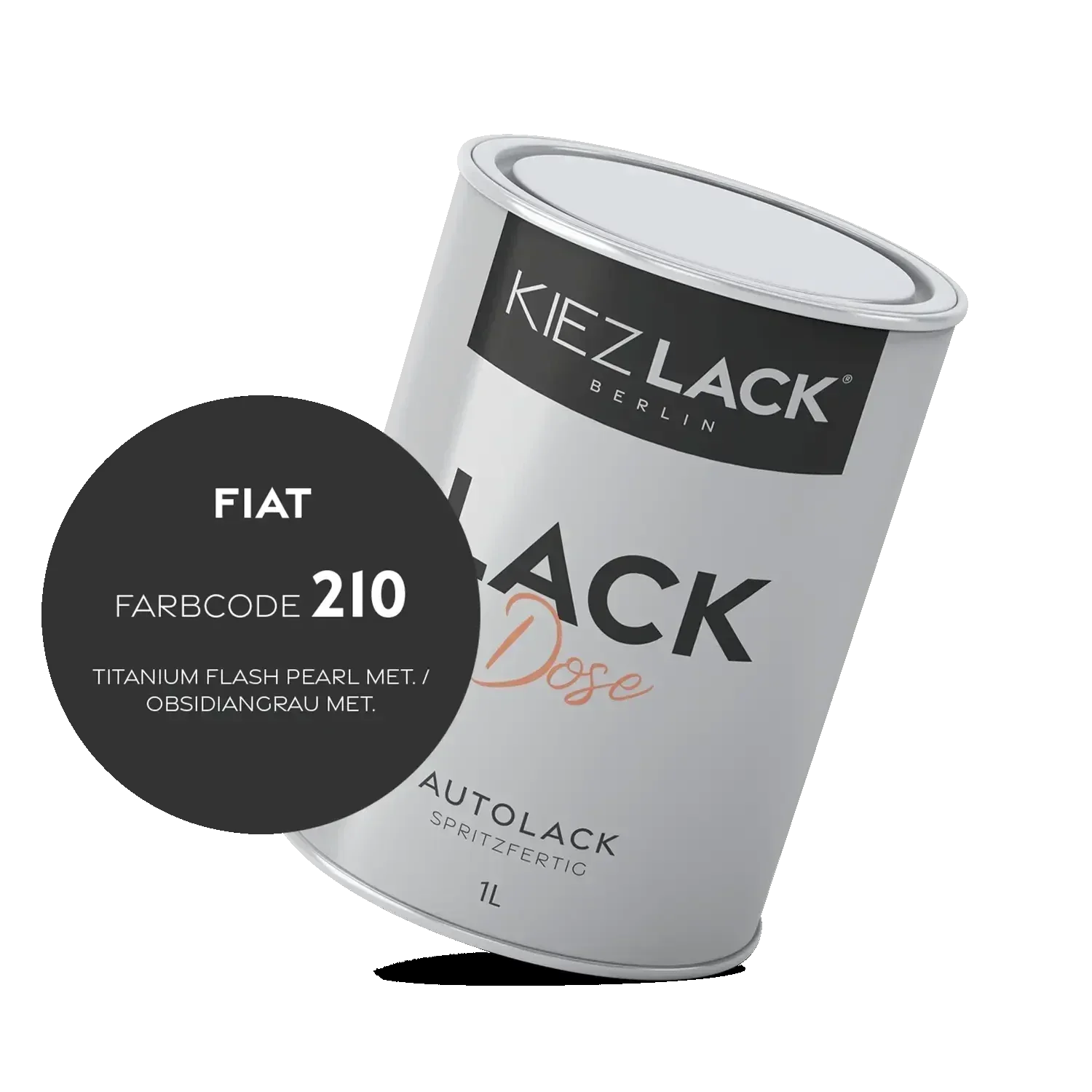 Kiezlack 1K Autolack Lackdose Basislack spritzfertig FIAT 210 TITANIUM FLASH PEARL MET.