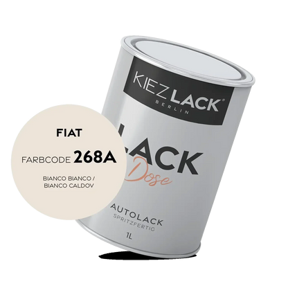 Kiezlack 1K Autolack Lackdose Basislack spritzfertig FIAT 268A BIANCO BIANCO