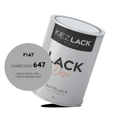 Kiezlack 1K Autolack Lackdose Basislack spritzfertig FIAT 647 GRIGIO STEEL MET.