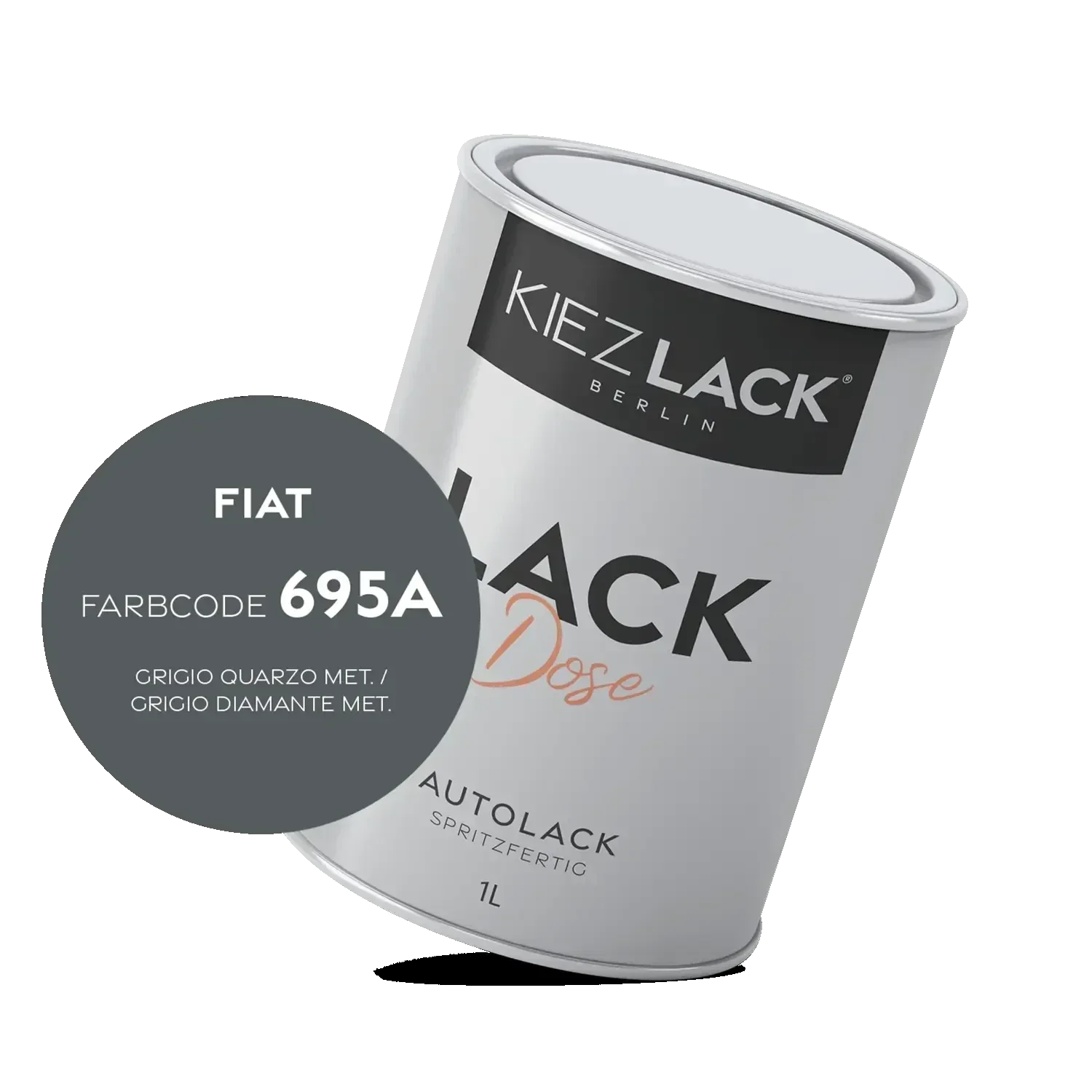 Kiezlack 1K Autolack Lackdose Basislack spritzfertig FIAT 695A GRIGIO QUARZO MET.