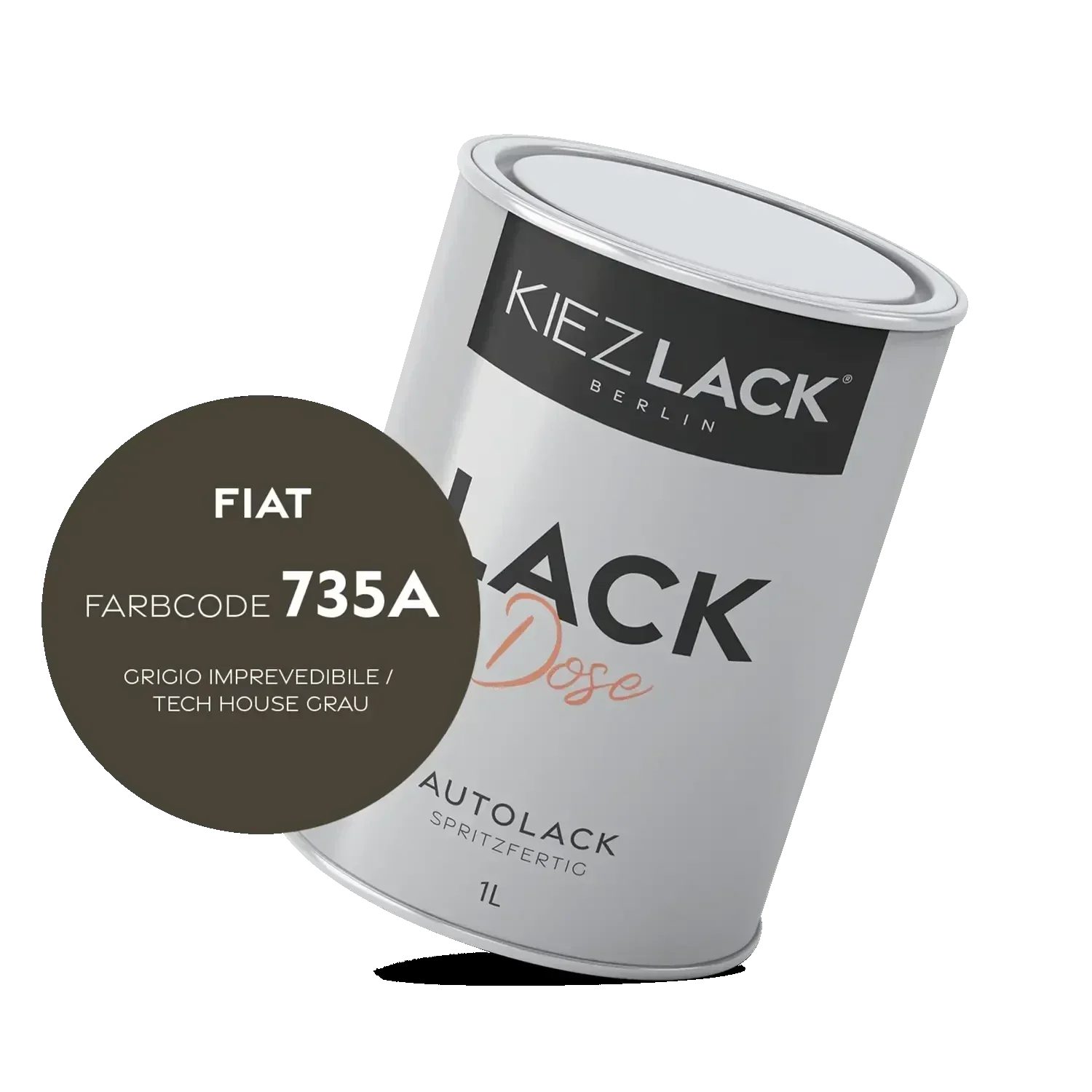 Kiezlack 1K Autolack Lackdose Basislack spritzfertig FIAT 735A GRIGIO IMPREVEDIBILE