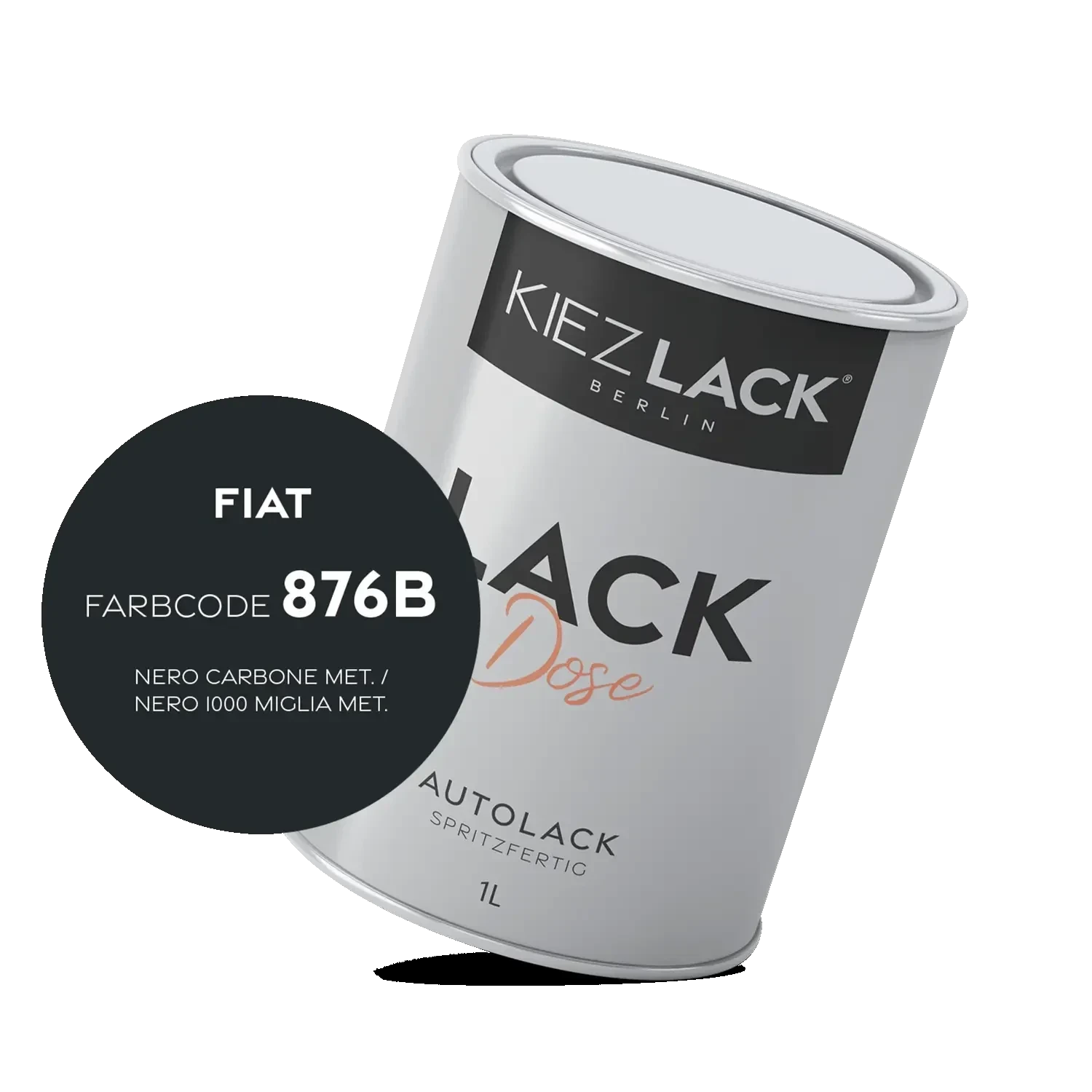 Kiezlack 1K Autolack Lackdose Basislack spritzfertig ALFA ROMEO 876B NERO CARBONE MET.