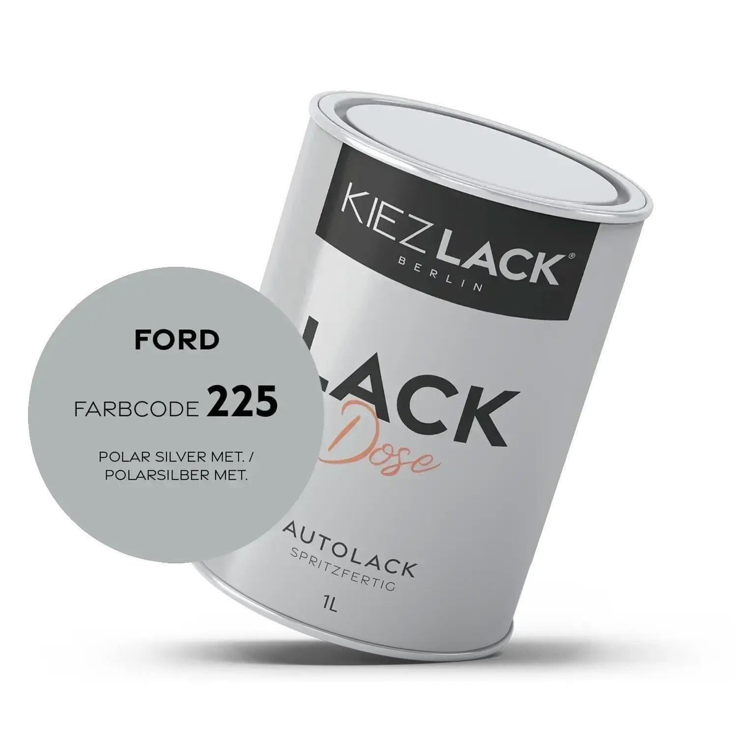 Kiezlack 1K Autolack Lackdose Basislack spritzfertig FORD 225 POLAR SILVER MET.