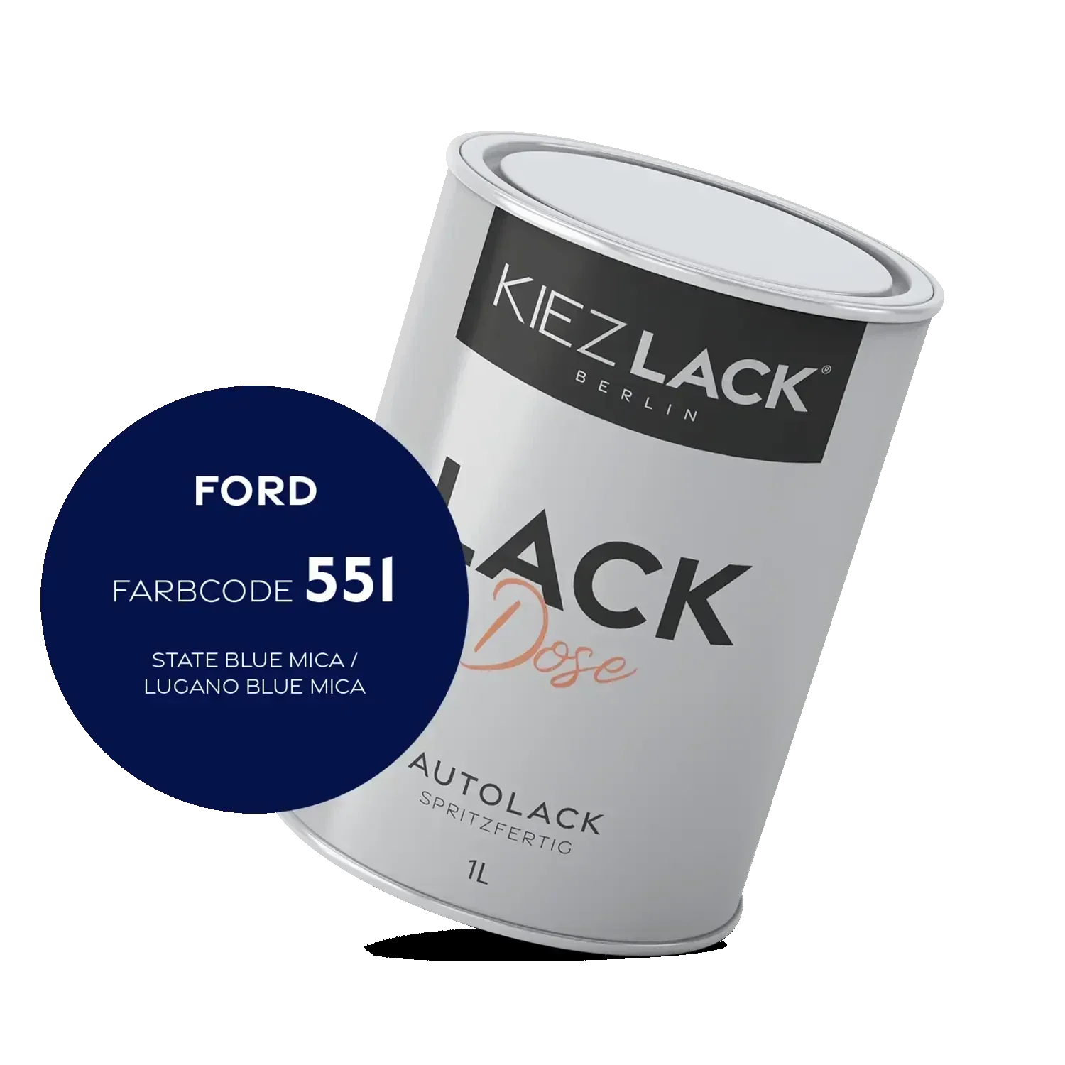 Kiezlack 1K Autolack Lackdose Basislack spritzfertig FORD 551 STATE BLUE MICA