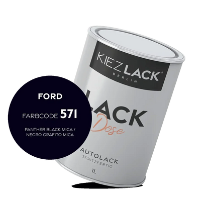 Kiezlack 1K Autolack Lackdose Basislack spritzfertig FORD 571 PANTHER BLACK MICA