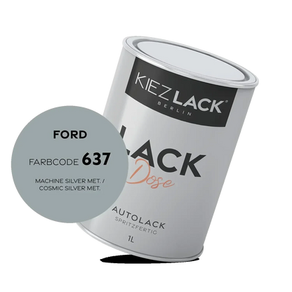 Kiezlack 1K Autolack Lackdose Basislack spritzfertig FORD 637 MACHINE SILVER MET.