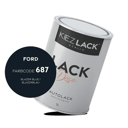 Kiezlack 1K Autolack Lackdose Basislack spritzfertig FORD 687 BLAZER BLUE