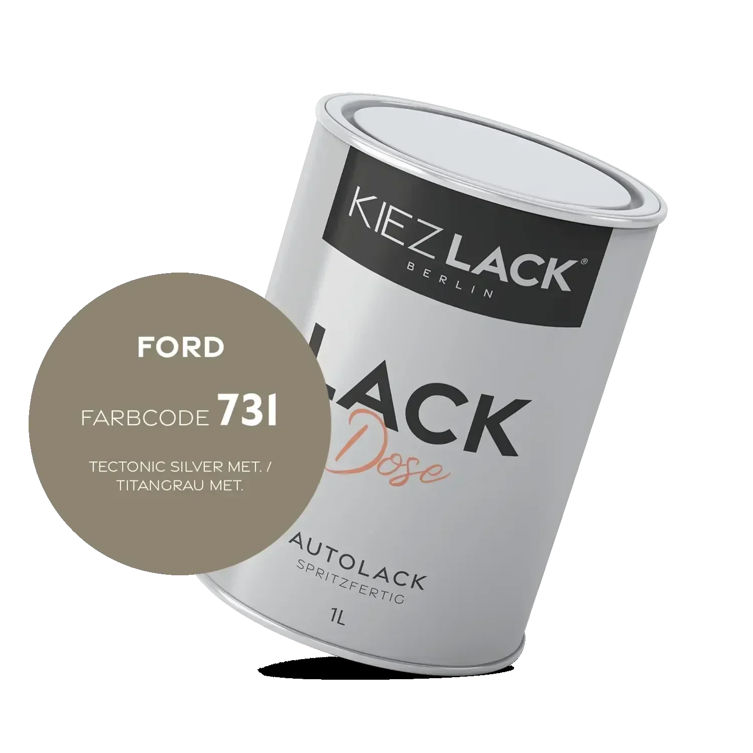 Kiezlack 1K Autolack Lackdose Basislack spritzfertig FORD 731 TECTONIC SILVER MET.