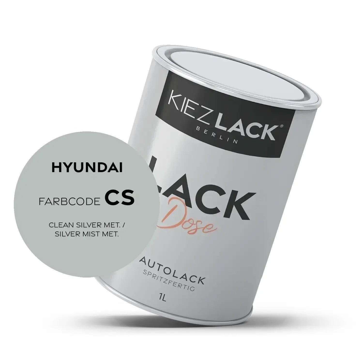 Kiezlack 1K Autolack Lackdose Basislack spritzfertig HYUNDAI CS CLEAN SILVER MET.
