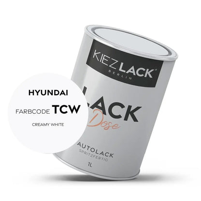 Kiezlack 1K Autolack Lackdose Basislack spritzfertig HYUNDAI TCW CREAMY WHITE