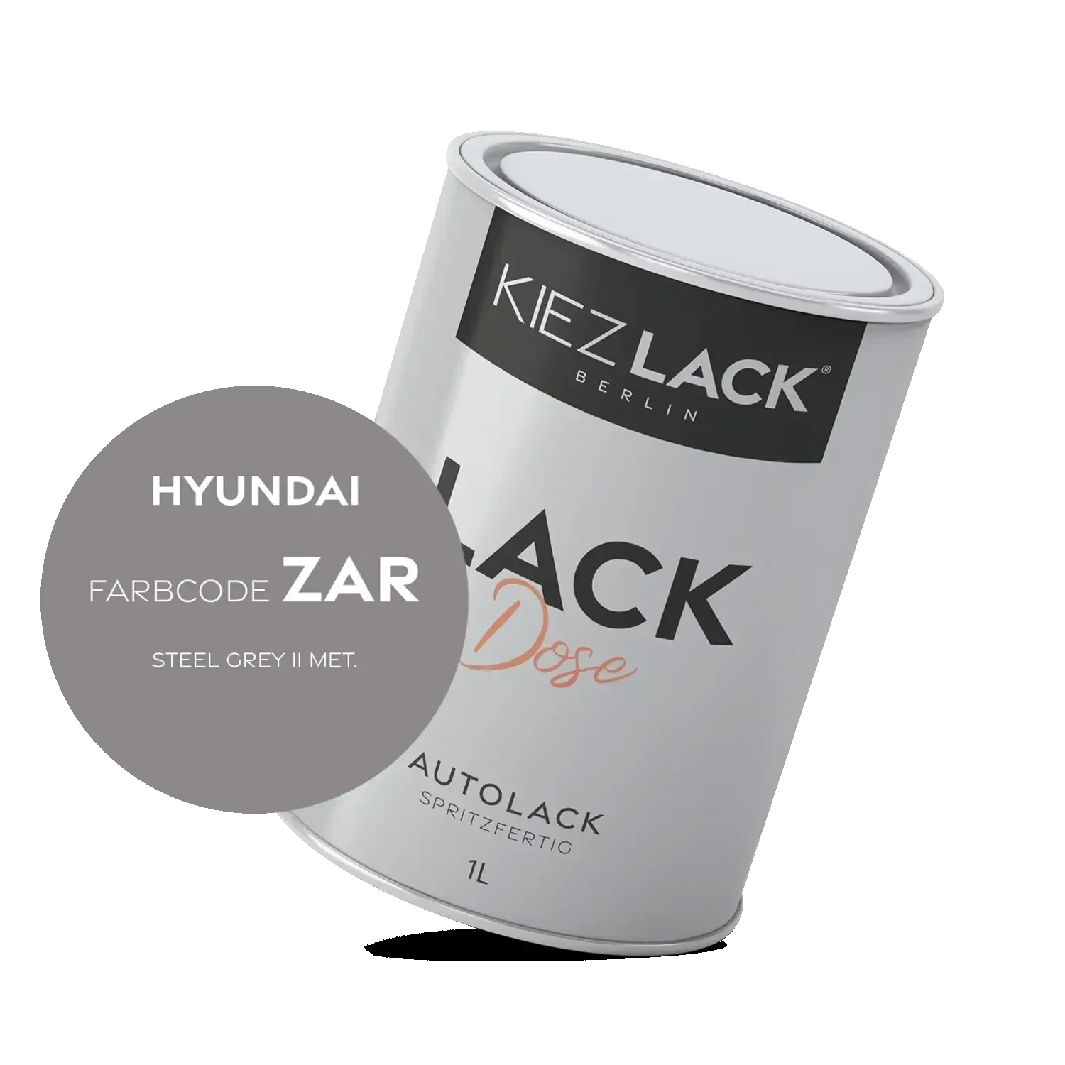 Kiezlack 1K Autolack Lackdose Basislack spritzfertig HYUNDAI ZAR STEEL GREY II MET.