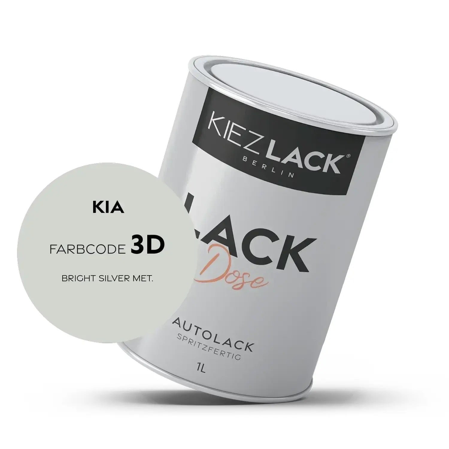 Kiezlack 1K Autolack Lackdose Basislack spritzfertig KIA 3D BRIGHT SILVER MET.