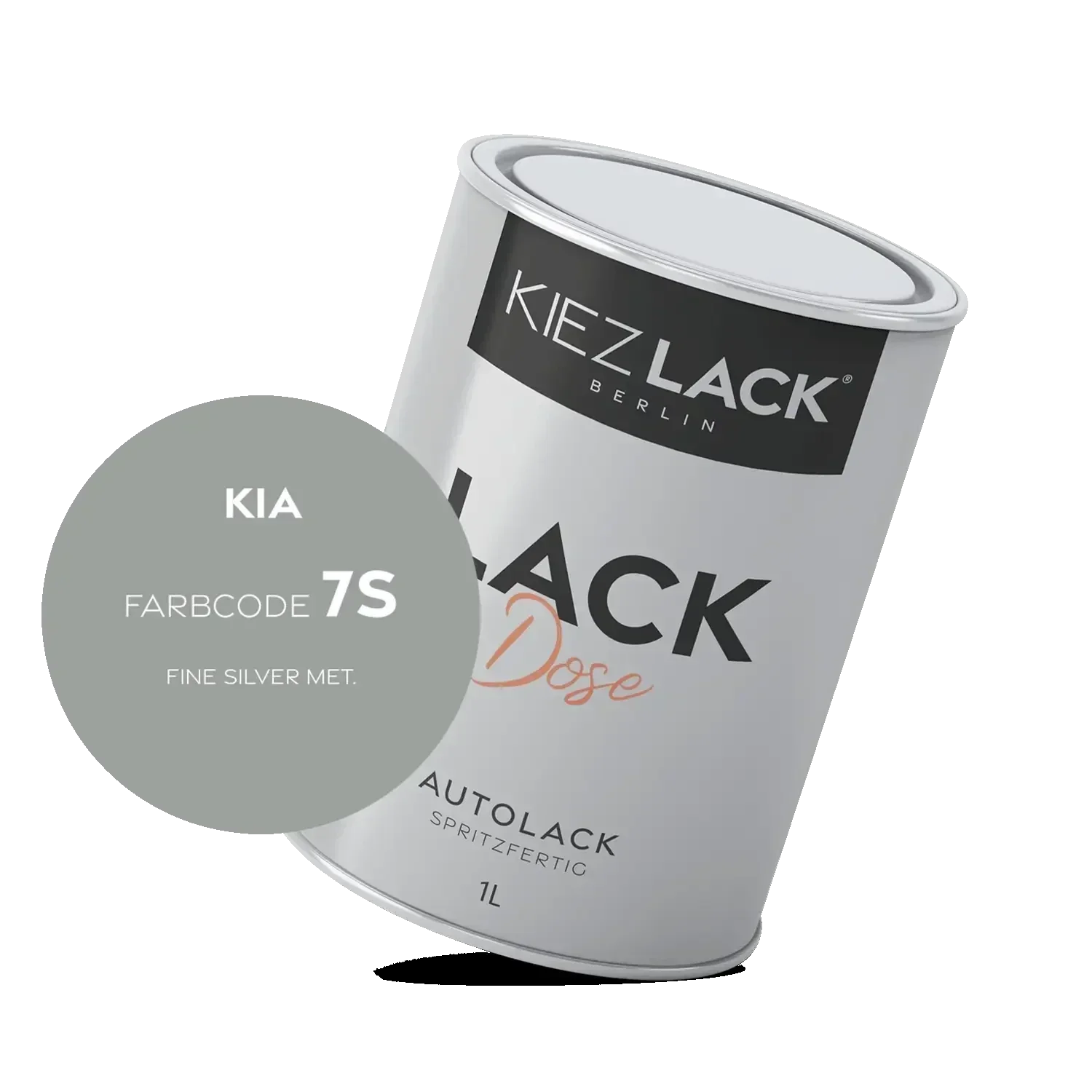 Kiezlack 1K Autolack Lackdose Basislack spritzfertig KIA 7S FINE SILVER MET.