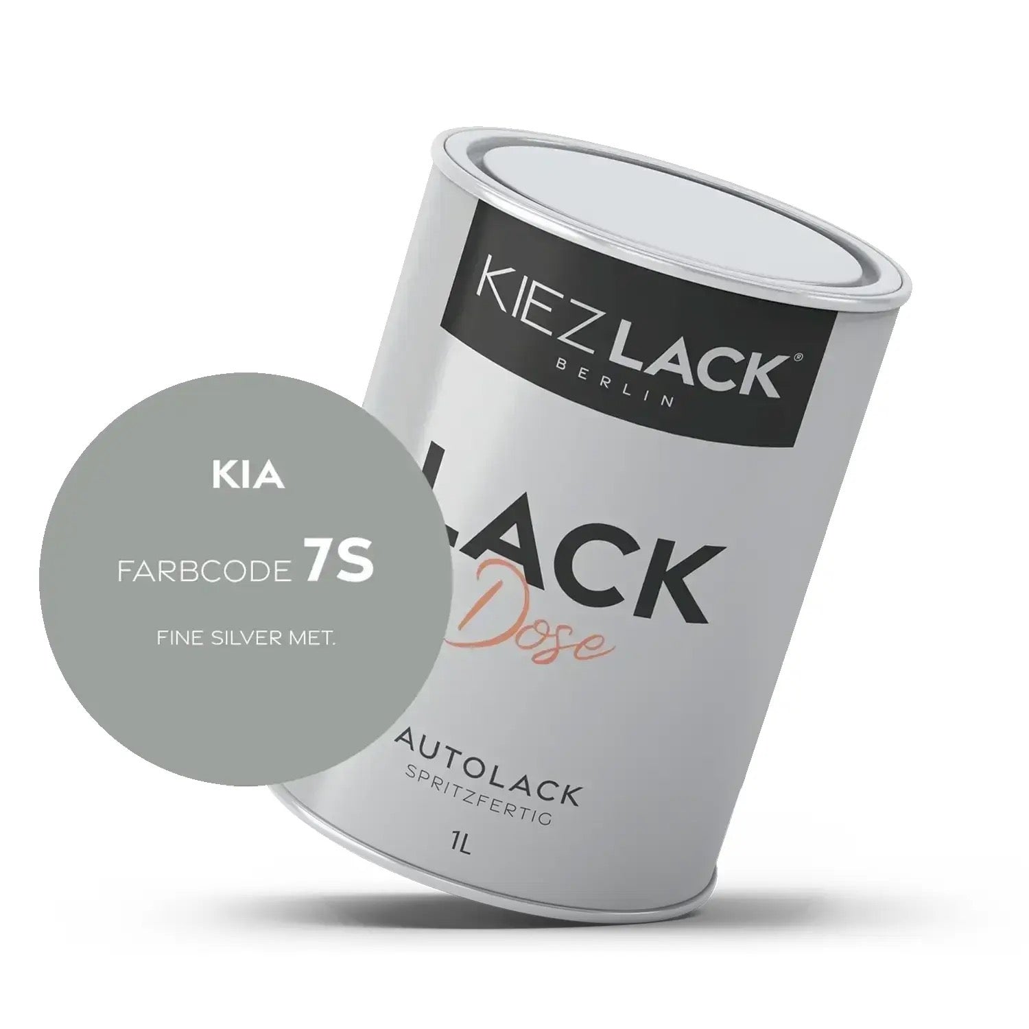 Kiezlack 1K Autolack Lackdose Basislack spritzfertig KIA 7S FINE SILVER MET.