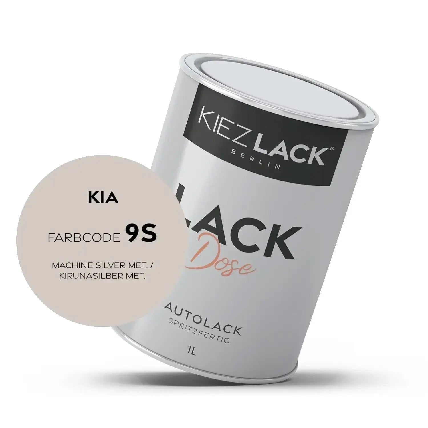 Kiezlack 1K Autolack Lackdose Basislack spritzfertig KIA 9S MACHINE SILVER MET.