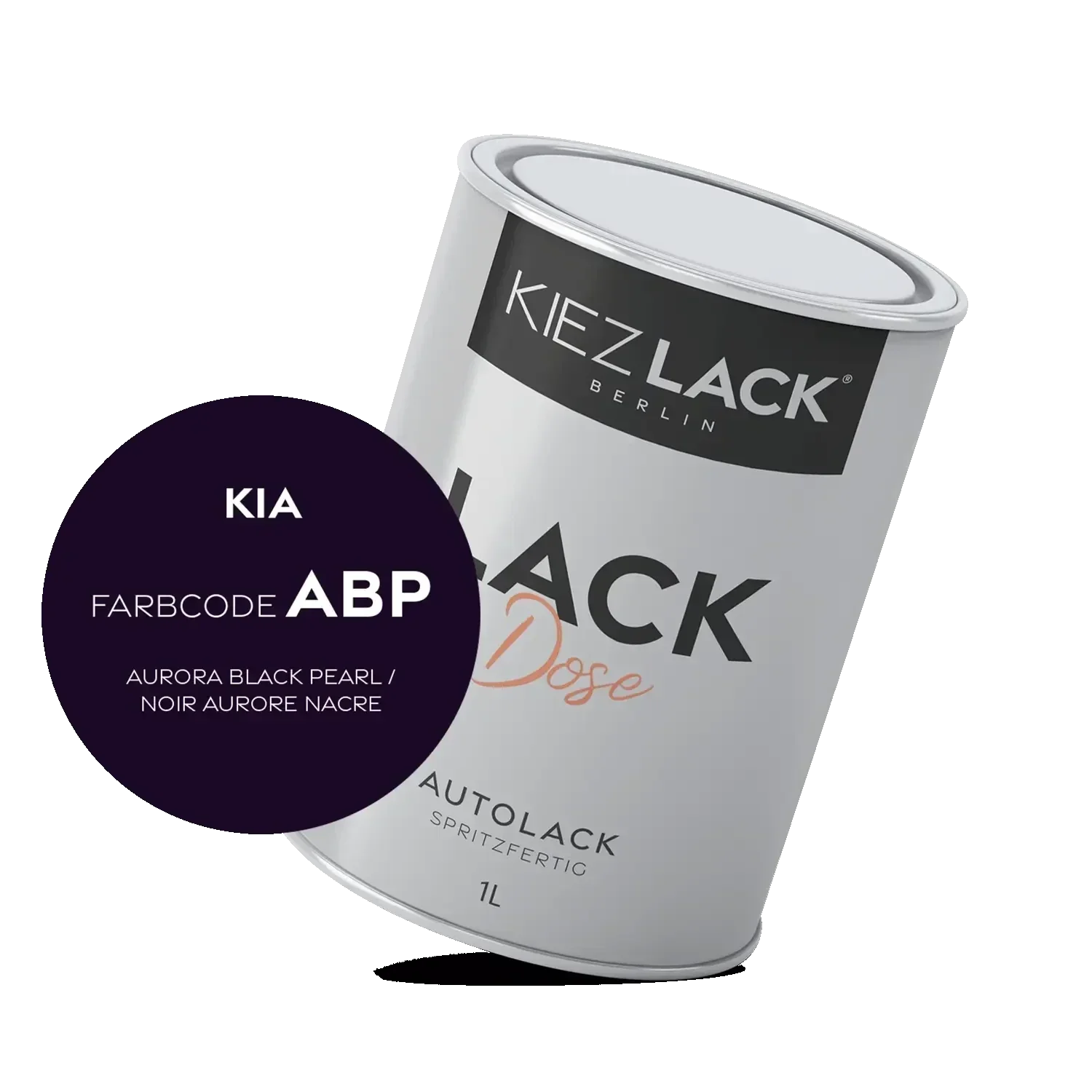 Kiezlack 1K Autolack Lackdose Basislack spritzfertig KIA ABP AURORA BLACK PEARL
