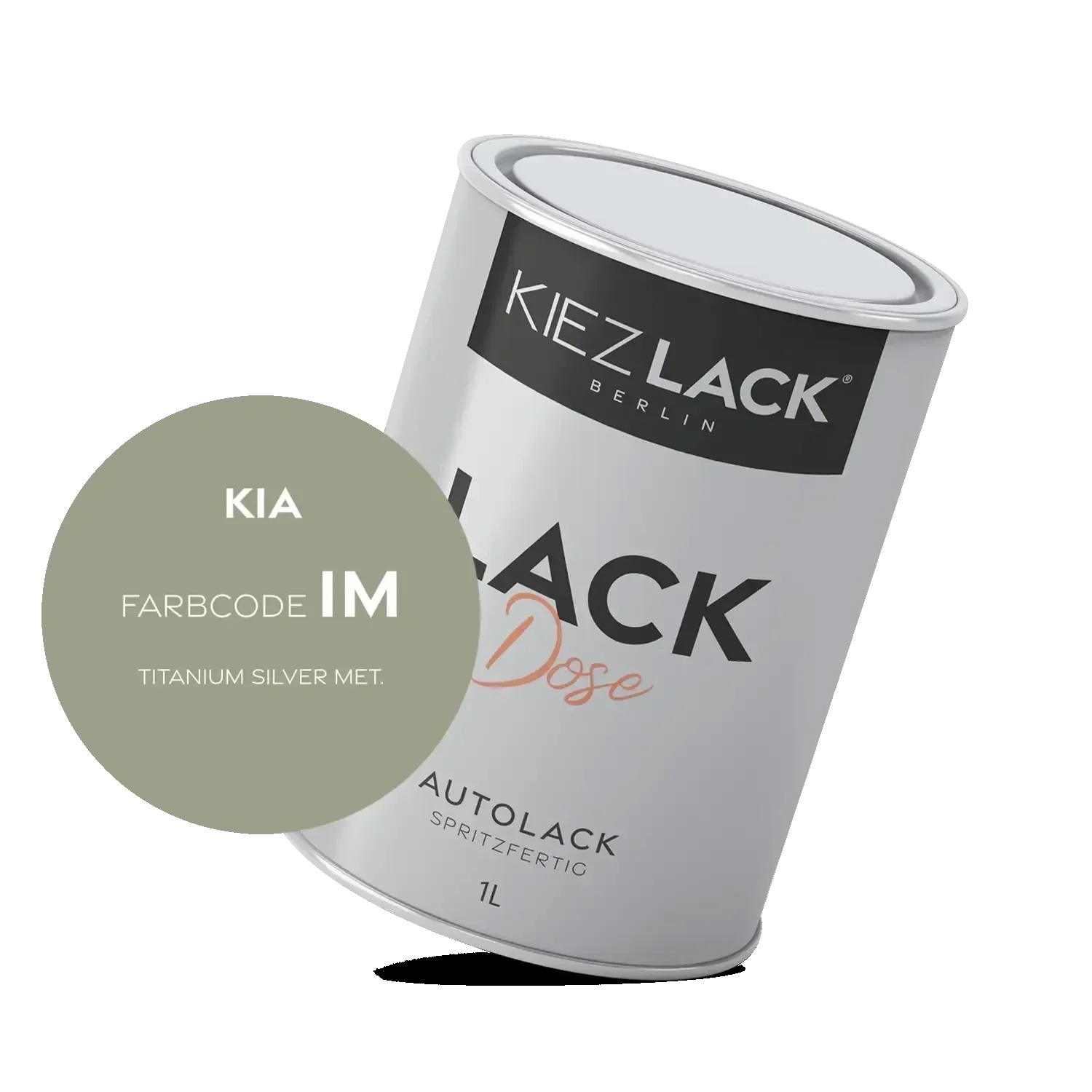 Kiezlack 1K Autolack Lackdose Basislack spritzfertig KIA IM TITANIUM SILVER MET.