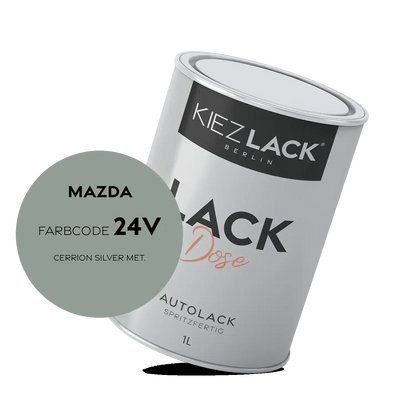 Kiezlack 1K Autolack Lackdose Basislack spritzfertig MAZDA 24V CERRION SILVER MET.