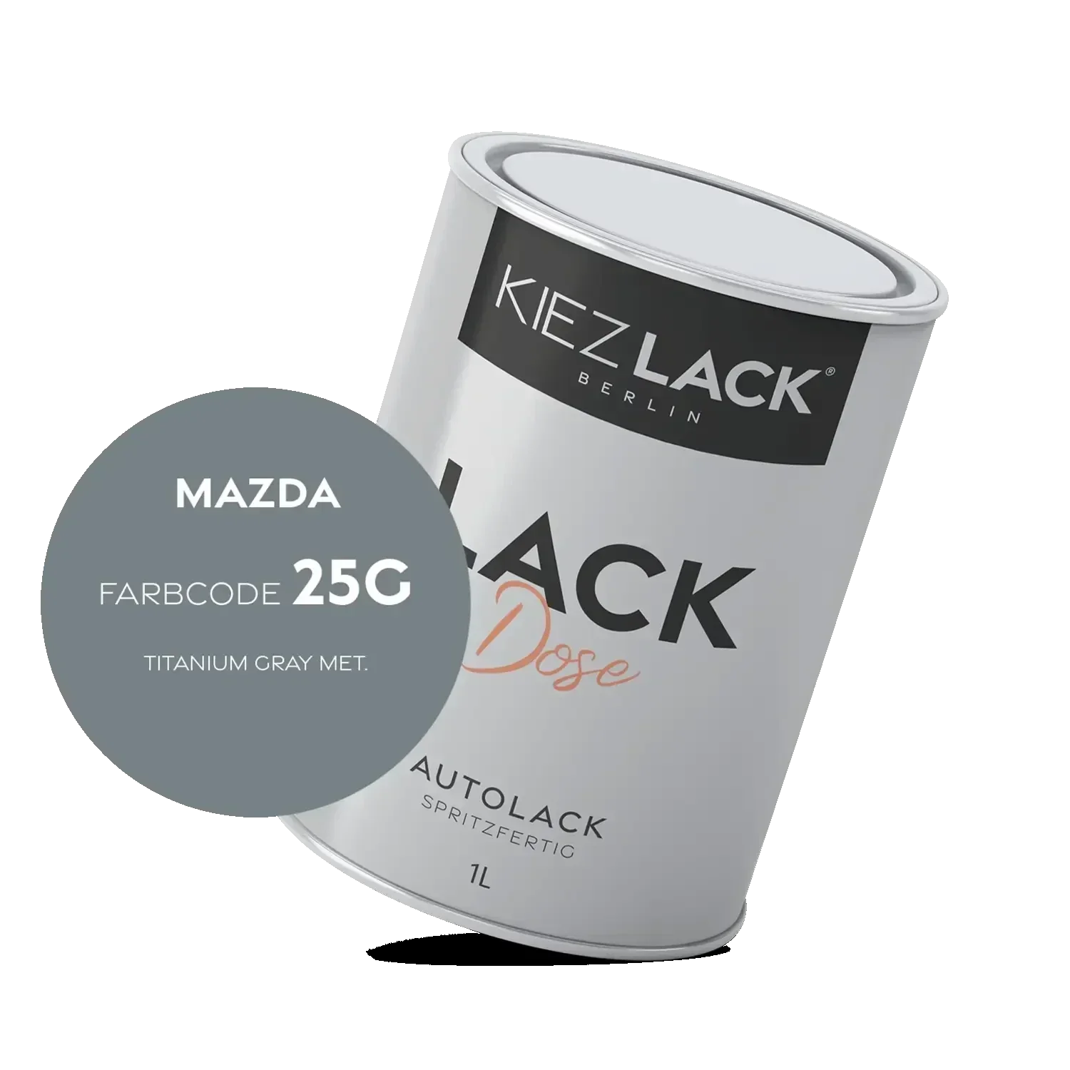 Kiezlack 1K Autolack Lackdose Basislack spritzfertig MAZDA 5G PRESTIGE SILVER MET.
