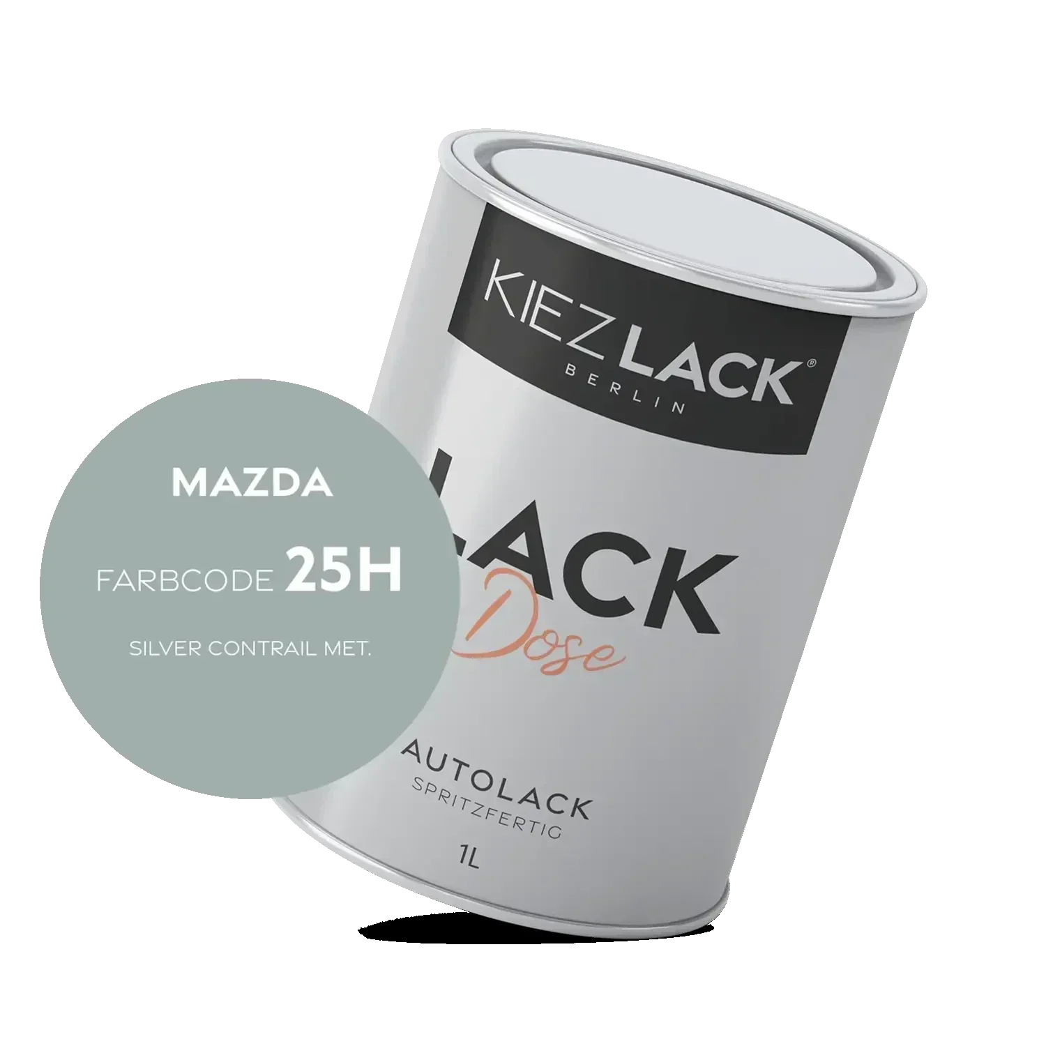 Kiezlack 1K Autolack Lackdose Basislack spritzfertig MAZDA 25H SILVER CONTRAIL MET.