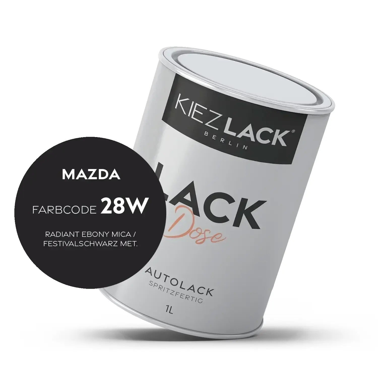 Kiezlack 1K Autolack Lackdose Basislack spritzfertig MAZDA 28W RADIANT EBONY MICA