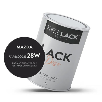 Kiezlack 1K Autolack Lackdose Basislack spritzfertig MAZDA 28W RADIANT EBONY MICA