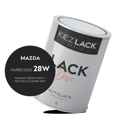 Kiezlack 1K Autolack Lackdose Basislack spritzfertig MAZDA 28W RADIANT EBONY MICA