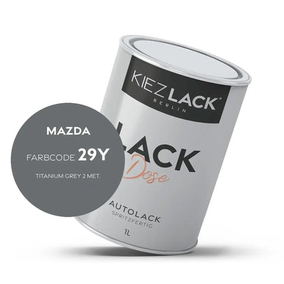 Kiezlack 1K Autolack Lackdose Basislack spritzfertig MAZDA 29Y TITANIUM GREY 2 MET.