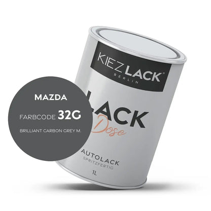 Kiezlack 1K Autolack Lackdose Basislack spritzfertig MAZDA 32G BRILLIANT CARBON GREY M.