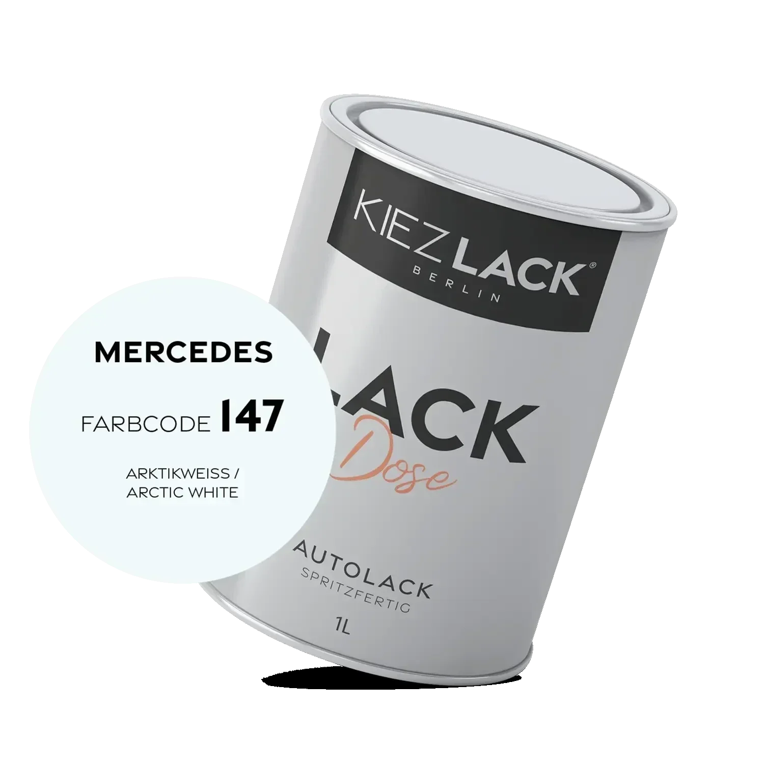 Kiezlack 1K Autolack Lackdose Basislack spritzfertig MERCEDES 147 ARKTIKWEISS