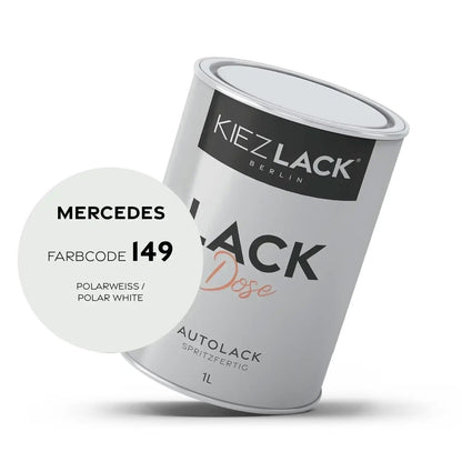 1K Autolack Lackdose Basislack spritzfertig MERCEDES 149 POLARWEISS