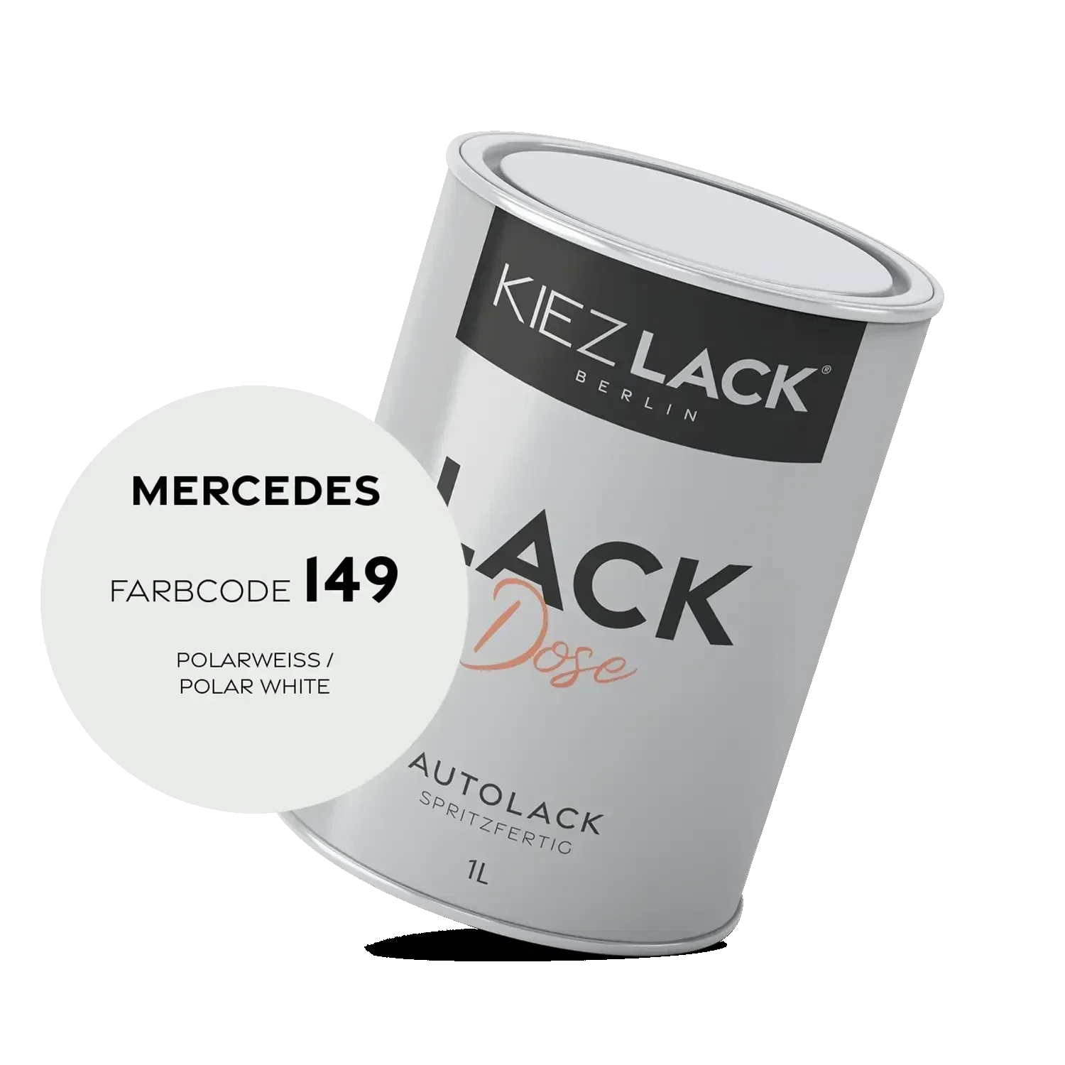 Kiezlack 1K Autolack Lackdose Basislack spritzfertig MERCEDES 149 POLARWEISS