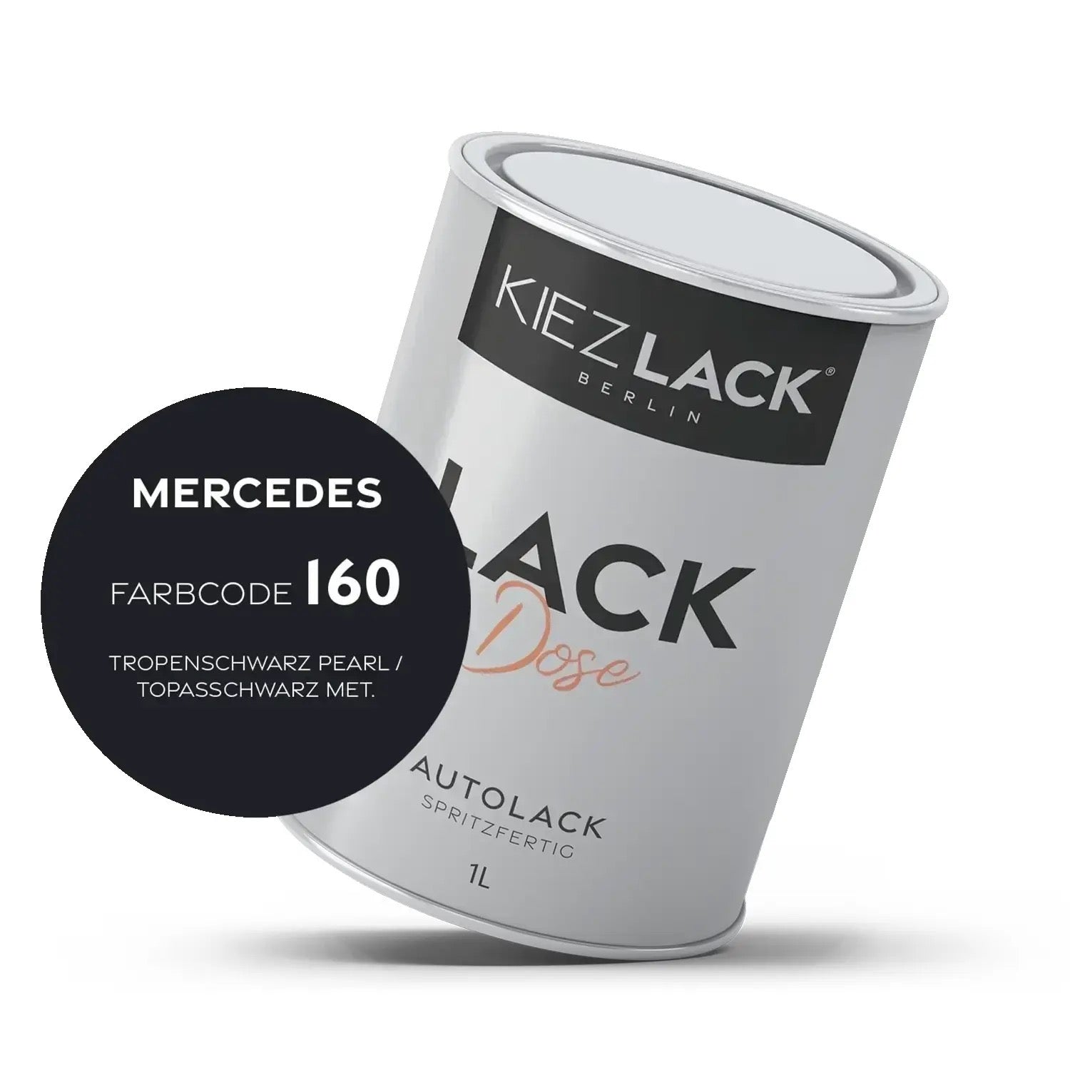 1K Autolack Lackdose Basislack spritzfertig MERCEDES 160 TROPENSCHWARZ PEARL