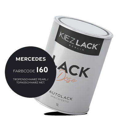 Kiezlack 1K Autolack Lackdose Basislack spritzfertig MERCEDES 160 TROPENSCHWARZ PEARL
