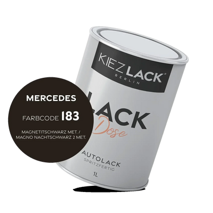Kiezlack 1K Autolack Lackdose Basislack spritzfertig MERCEDES 183 MAGNETITSCHWARZ MET.