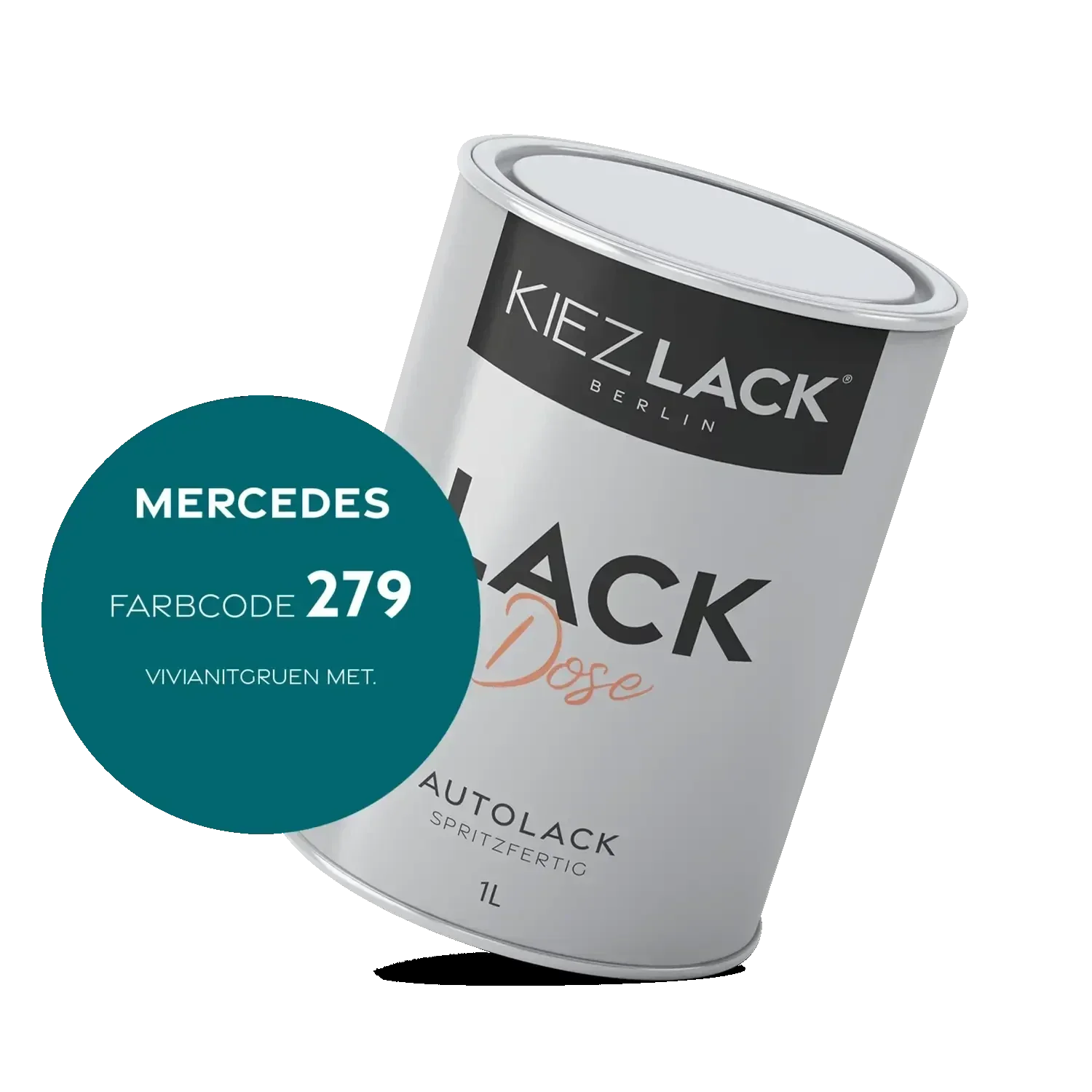 Kiezlack 1K Autolack Lackdose Basislack spritzfertig MERCEDES 279 VIVIANITGRUEN MET.