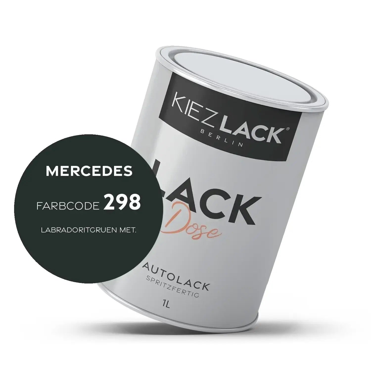 Kiezlack 1K Autolack Lackdose Basislack spritzfertig MERCEDES 298 LABRADORITGRUEN MET.