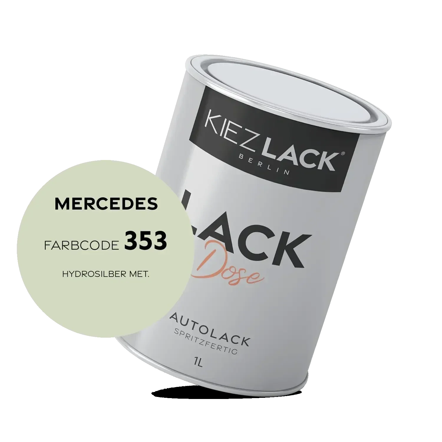 Kiezlack 1K Autolack Lackdose Basislack spritzfertig MERCEDES 353 HYDROSILBER MET.