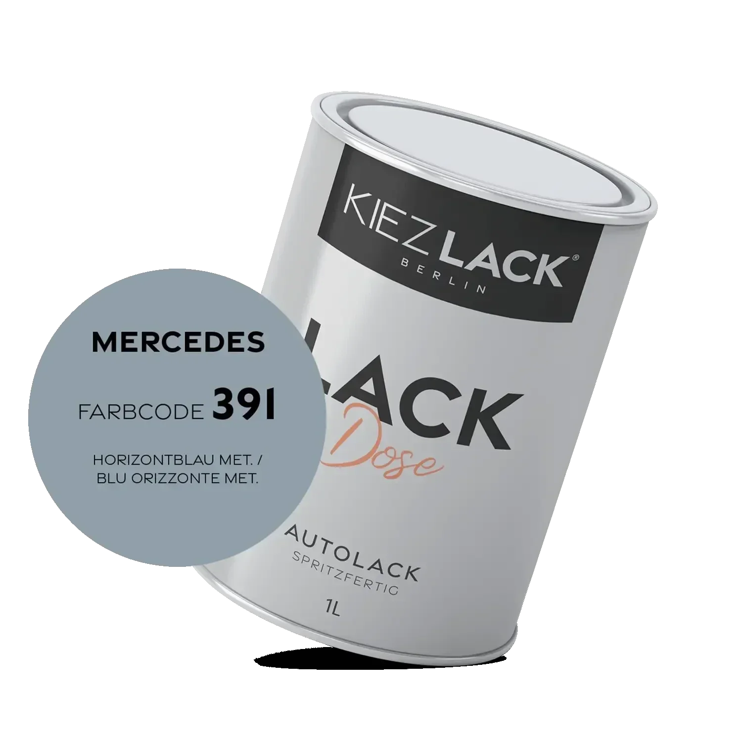 Kiezlack 1K Autolack Lackdose Basislack spritzfertig MERCEDES 391 HORIZONTBLAU MET.