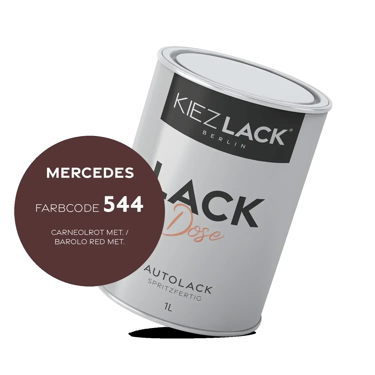 Kiezlack 1K Autolack Lackdose Basislack spritzfertig MERCEDES 544 CARNEOLROT MET.