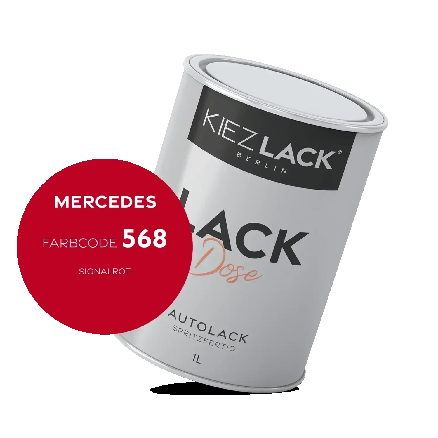 Kiezlack 1K Autolack Lackdose Basislack spritzfertig MERCEDES 568 SIGNALROT