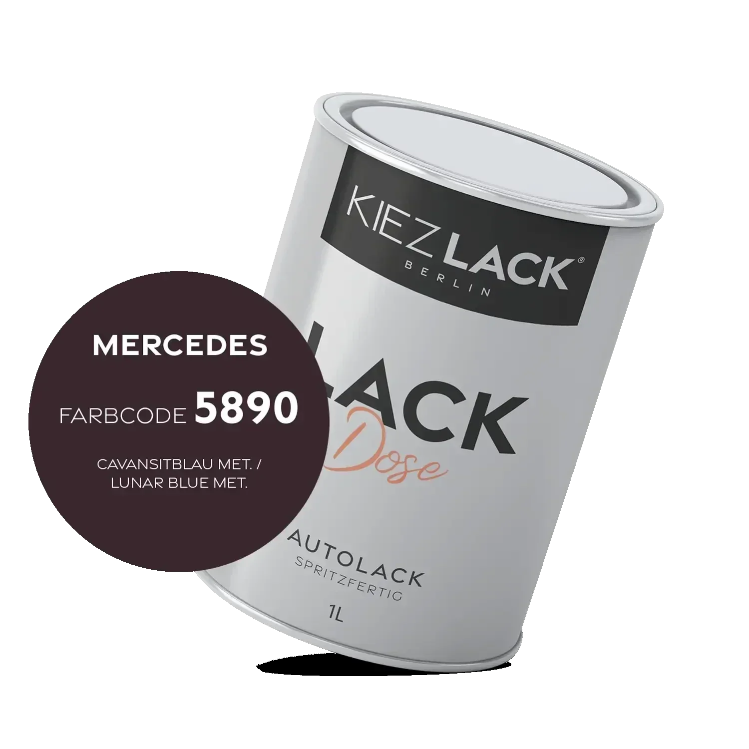 Kiezlack 1K Autolack Lackdose Basislack spritzfertig MERCEDES 5890 CAVANSITBLAU MET.