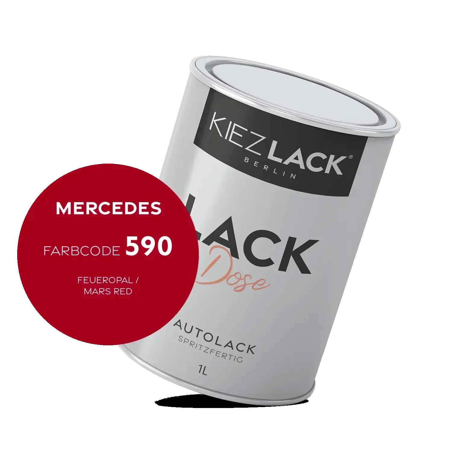 Kiezlack 1K Autolack Lackdose Basislack spritzfertig MERCEDES 590 FEUEROPAL