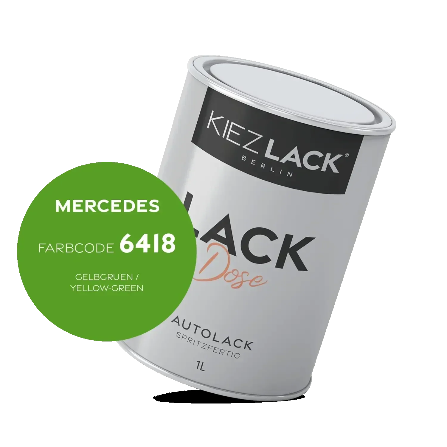 Kiezlack 1K Autolack Lackdose Basislack spritzfertig MERCEDES 6418 GELBGRUEN